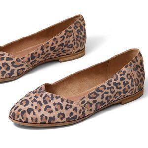 TOMS Pin up Julie Desert Leopard Print Suede Flats
